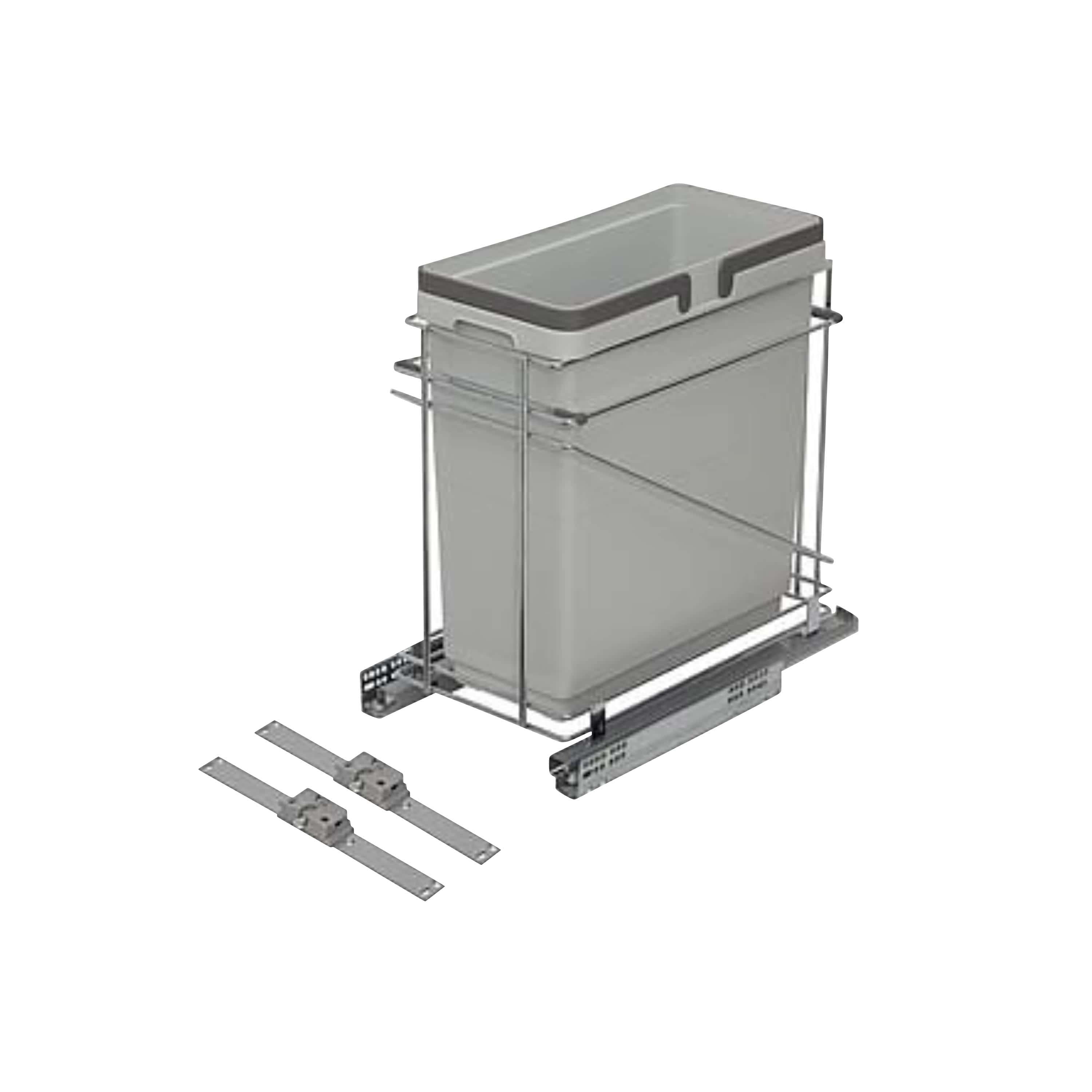How much height does the optional lid with filter add to the waste bin?