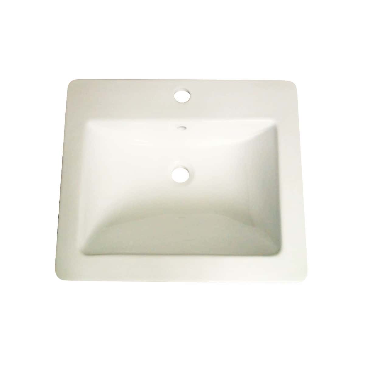 Ledge Rectangular Drop-In Bathroom Vanity Sink, 21-1/4” x 18” x 6-3/4”, Bisque Porcelain Questions & Answers