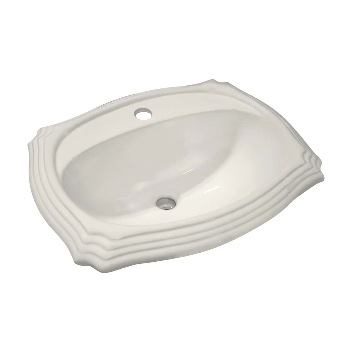 Crater Decorative Oval Drop-In Bathroom Vanity Sink, 22” x 18-1/8” x 9-1/2”, Bisque Porcelain Questions & Answers